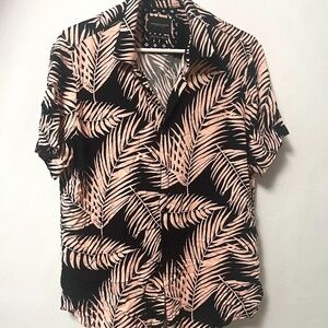 Denim Flower collared button down